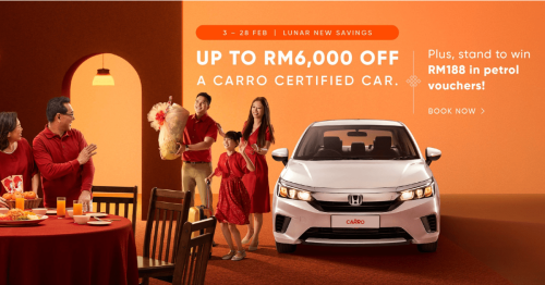 Carro Certified’s Lunar New Savings promo for CNY 2026 – up to RM7k off and RM188 petrol vouchers!