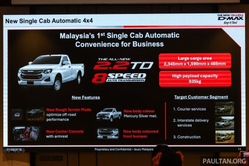 2026 Isuzu D-Max in Malaysia – 2.2L turbodiesel, 8-speed auto, updated styling; RM103k-RM163k OTR