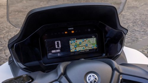 2026 Yamaha Tricity 300 scooter for Europe – three wheels, standing assist, foot brake and airbag