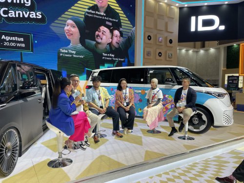 Volkswagen ID. Buzz | Volkswagen | ID. BUZZ Jadi Kanvas Seni Bergerak di GIIAS 2025, Kolaborasi Volkswagen dan Seniman Muda Indonesia