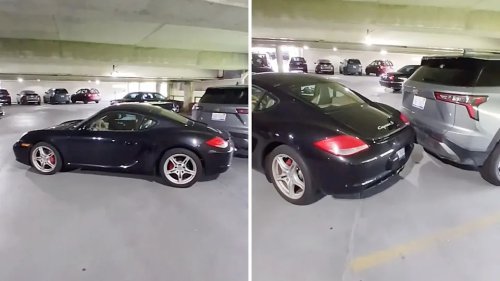 Porsche, Porsche Rolls Into Parked Car After Owner Apparently Makes Common Parking Mistake