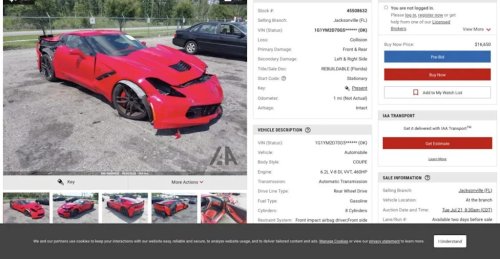 Top 10 Most Wrecked Corvettes Currently Listed on IAAI