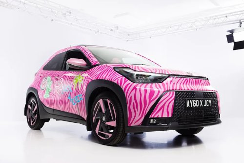 Toyota, Toyota’s Aygo X Gets a Y2K Makeover With Pink Leather, Zebra Print and Sparkle