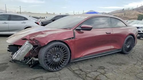 Shaq’s One-Off Lucid Air Coupe Lands on Copart With Front-End Damage