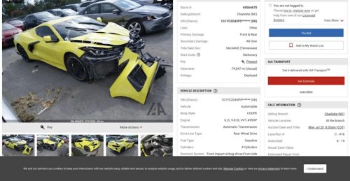 Top 10 Most Wrecked Corvettes Currently Listed on IAAI