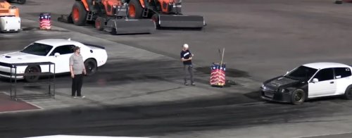 Dodge, Honda, Honda Civic, This Is What Happens if You Challenge a Dodge Hellcat to a Drag Race in a Honda Civic