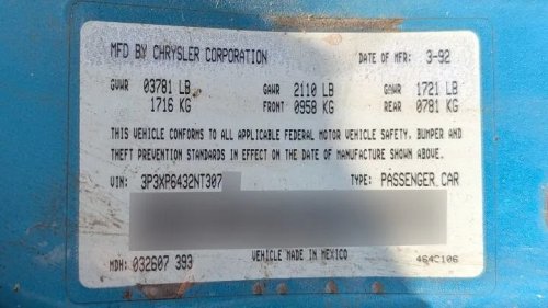 Junkyard Find: 1992 Plymouth Sundance Duster