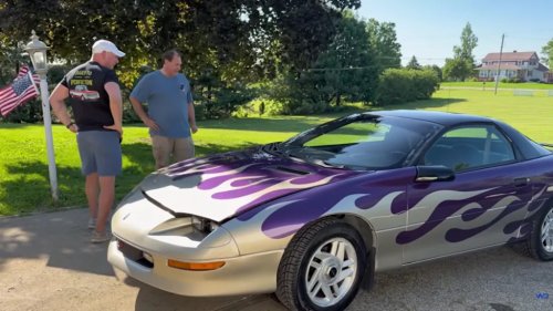 Dust-Covered Camaro Gets Brought Back To Life, Revealing Flame Paint Job