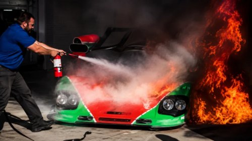 Rare Mazda 767B Catches Fire in Monterey Paddock Two Days Before It Was Due to Race