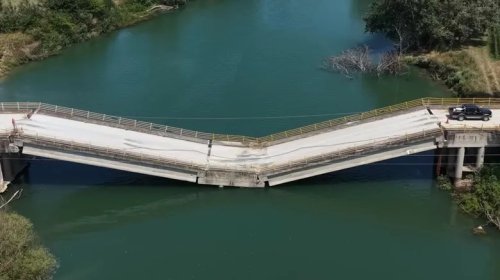 This Greek Bridge Is Collapsing Into Water But People Are Still Driving On It