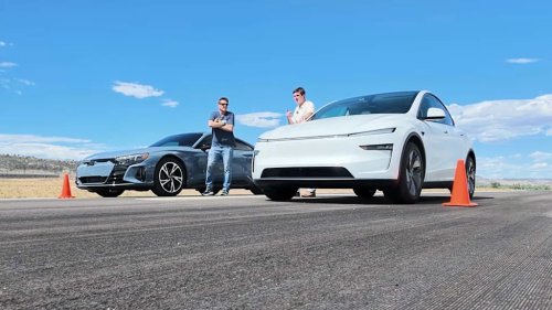 BMW, BMW i8, Tesla, Tesla Model Y, Audi, Audi e-tron, Audi e-tron GT, Think, A BMW i8, Tesla Model Y, And Audi E-Tron GT All Drag Race, But The Results Are Closer Than You'd Think