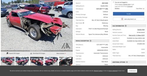 Top 10 Most Wrecked Corvettes Currently Listed on IAAI