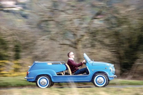 Life’s a beach aboard this Fiat 600 Jolly!