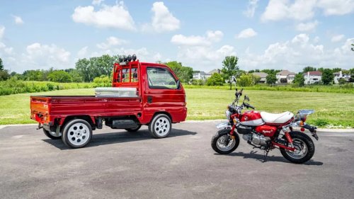 Honda, MINI, This Honda Kei Truck Comes With A Mini Moto Monkey On Its Back. It's Perfect