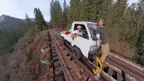 YouTuber Customized JDM Kei Truck To Drive On Abandoned Railroads