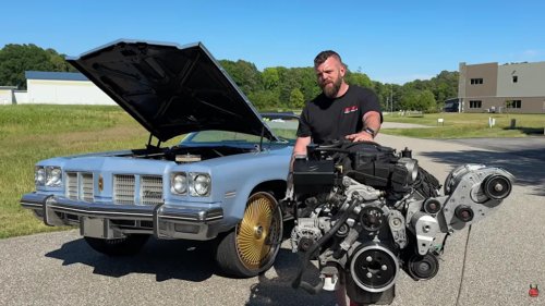 Man Drops A Procharged 6.4L Hemi In A 1975 Oldmobile Delta 88 Royale Rolling On 26