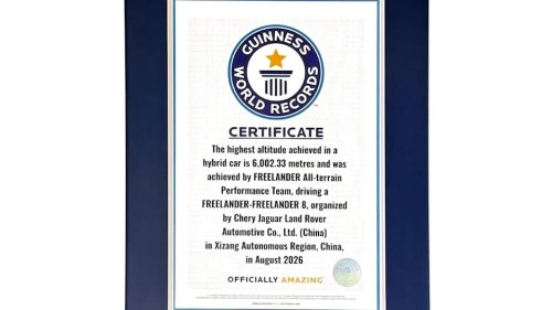 Freelander 8 Sets Guinness World Record For Highest Altitude Reached By A Hybrid