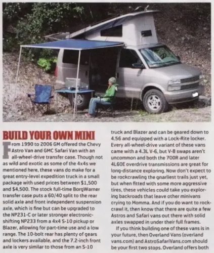 2003 Chevrolet Astro Modified Overlander For Sale