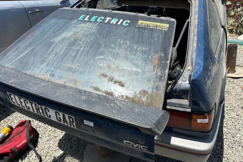 Honda, Someone Built an Electric Honda CRX Decades Before Tesla. It Ended Up in a Junkyard
