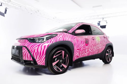 Toyota’s Aygo X Gets a Y2K Makeover With Pink Leather, Zebra Print and Sparkle