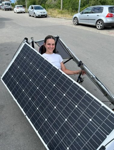 He wanted a true solar vehicle, so he built Solar Bear, an open-source trike with panels for a body