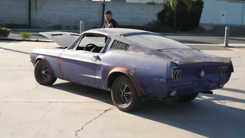 Constance Nunes Goes Up Against '68 Mustang Parked For 40 Years