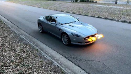 Aston Martin, This Aston Martin DB9 Swaps Its V12 for an LS3 V8 and Actual Flame Throwers