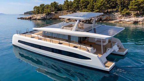 This New 60-Foot Solar-Powered Catamaran Combines German Tech With Italian Style