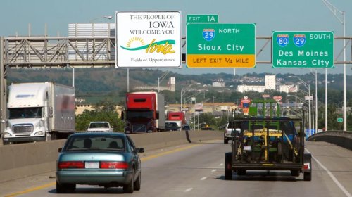 Iowa Driver Decides To Push One Car With Another All The Way To Nebraska