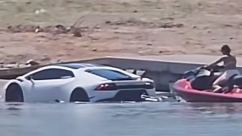 Man Drives His Lambo Into A Lake — How Else Could He Drop Off The Jet Ski?