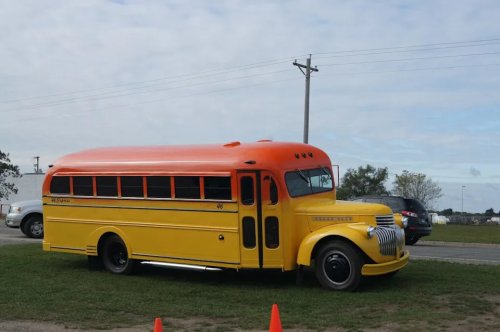 Chevy, Today in Automotive History: The Partridge Family Hit the Road in a Mondrian-Painted 1957 Chevy School Bus