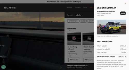 Slate’s $24,950 EV Can Balloon To $46,493 With Options