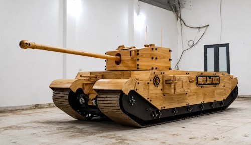 This Dad Built a Giant, Drivable Wooden Tank Because a Toy Just Wasn’t Enough