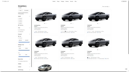 Tesla Is Selling Discounted Used Cybertrucks Now