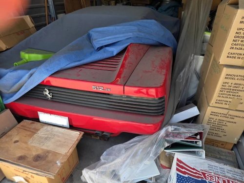 A $458,000 Ferrari 512TR Has Been Buried in a Storage Unit for 14 Years, and the Seller Says the Price Only Goes Up