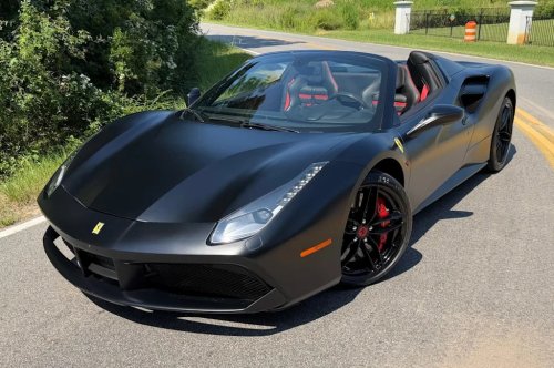 Ferrari, Ferrari 488 Spider, This 12K-Mile Matte Nero Ferrari 488 Spider Is Dream-Spec Drop-Top Perfection