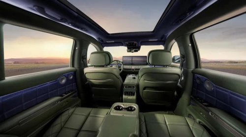 Genesis GV90 Puts Coach Doors, Heated Floor And A Huge Pop-Up TV Into Flagship EV SUV