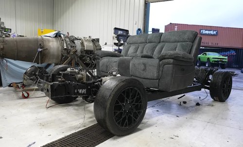 He Ripped a V8 out of a Denali, Strapped It to a Couch, and Accidentally Lost a Wheel at 55 MPH
