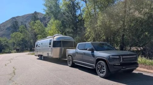 Rivian, Colorado Rivian owner tows 25-foot Airstream to 12,200 feet with one fast-charge stop