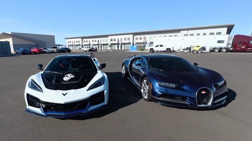 Chevy, Bugatti, Bugatti Chiron, Watch a $250K Chevy Corvette ZR1X Embarrass a $4M Bugatti Chiron