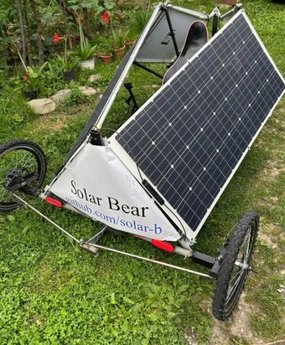 He wanted a true solar vehicle, so he built Solar Bear, an open-source trike with panels for a body