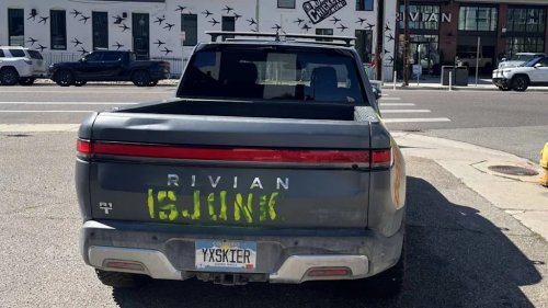 Rivian, Rivian Owner Spray Paints R1T And Launches “Rivian Is Junk” Website