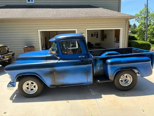 Chevy, This 502-Powered 1955 Chevy 3100 Stepside Hides Big Power Under Faux Patina