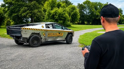 YouTuber Turns a $140,000 Tesla Cybertruck Into a Full-Size RC Car — Then Crashes It at 111 MPH