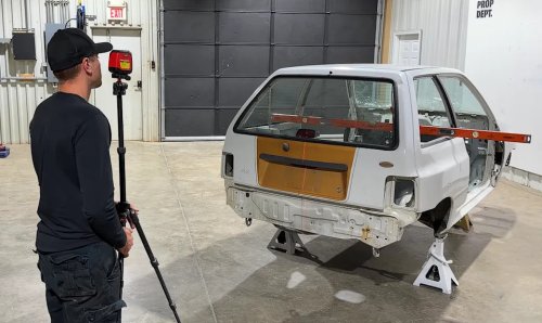 Ford, YouTuber Turns a Tiny Ford Festiva Into a Bizarre 10-Foot-Wide Highway Monster