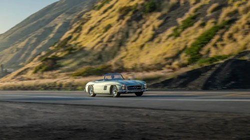 Mercedes-Benz, Mercedes-Benz SL, Rare Light Green 1957 Mercedes-Benz 300 SL Roadster With Camoradi Racing Roots Heads To The Quail