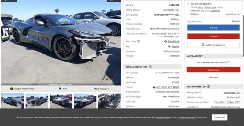 Top 10 Most Wrecked Corvettes Currently Listed on IAAI