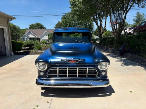 This 502-Powered 1955 Chevy 3100 Stepside Hides Big Power Under Faux Patina