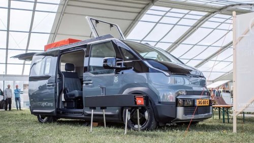 This Tiny Electric Kia Camper Somehow Sleeps Four