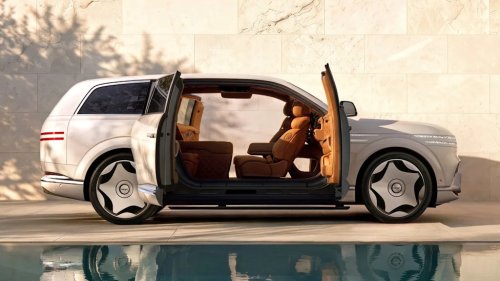 Genesis, SUV, Yep, the Backwards Doors Are Real: Genesis GV90 Is a Super-Luxe SUV From Space